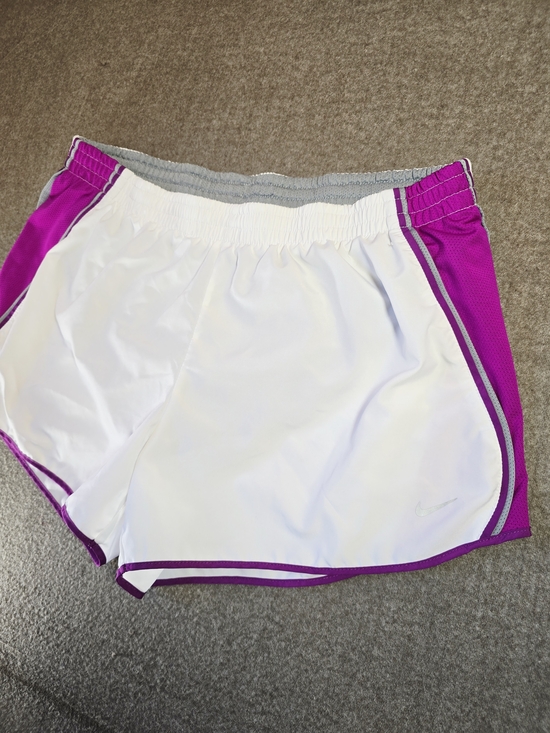 Nike Pants - Nike Women’s DRI-FIT White & Purple Running Shorts Womens XL